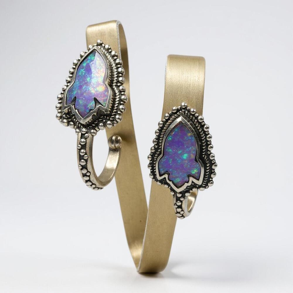 Anthropologie Pink Opal Rocketship Charm Hoops – Solid .925 Sterling Silver